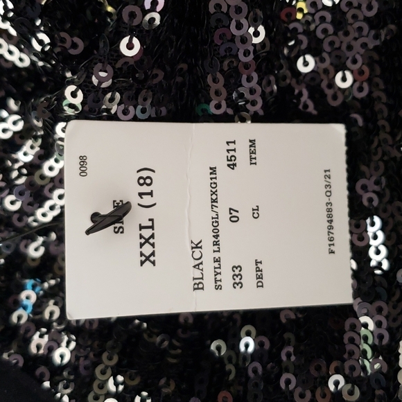 Art Class Black Sequined Lined Slip Dress Size XXL - Picture 4 of 9